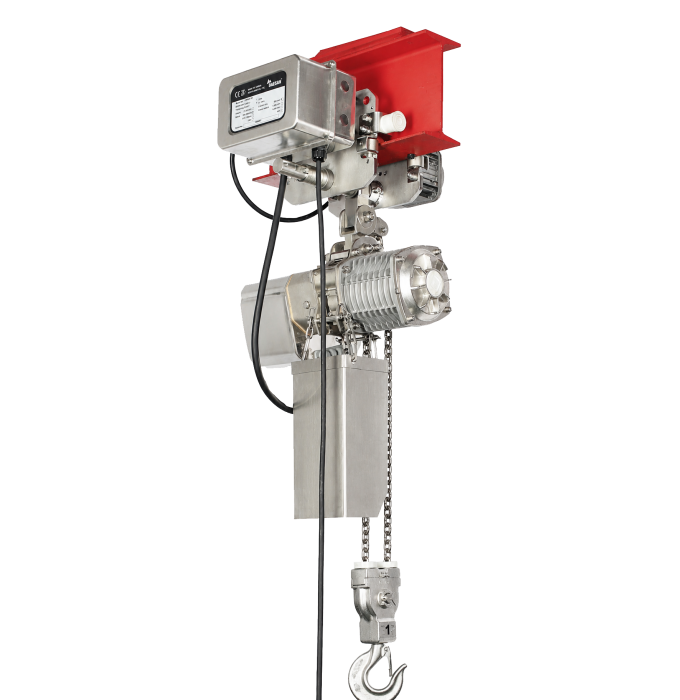 Designed for high-hygiene industries, DAESAN Food-Grade Hoist combines safety with durability.  With rust-resistant stainless steel hardware and food-grade lubrication, it is the ultimate choice for cleanroom and food-processing applications where purity cannot be compromised. Ideal for Food, Beverage, and Pharmaceutical processing.